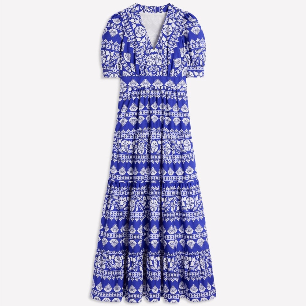 Boden Royal Blue and White Printed Maxi Dress - Picture 5 of 7